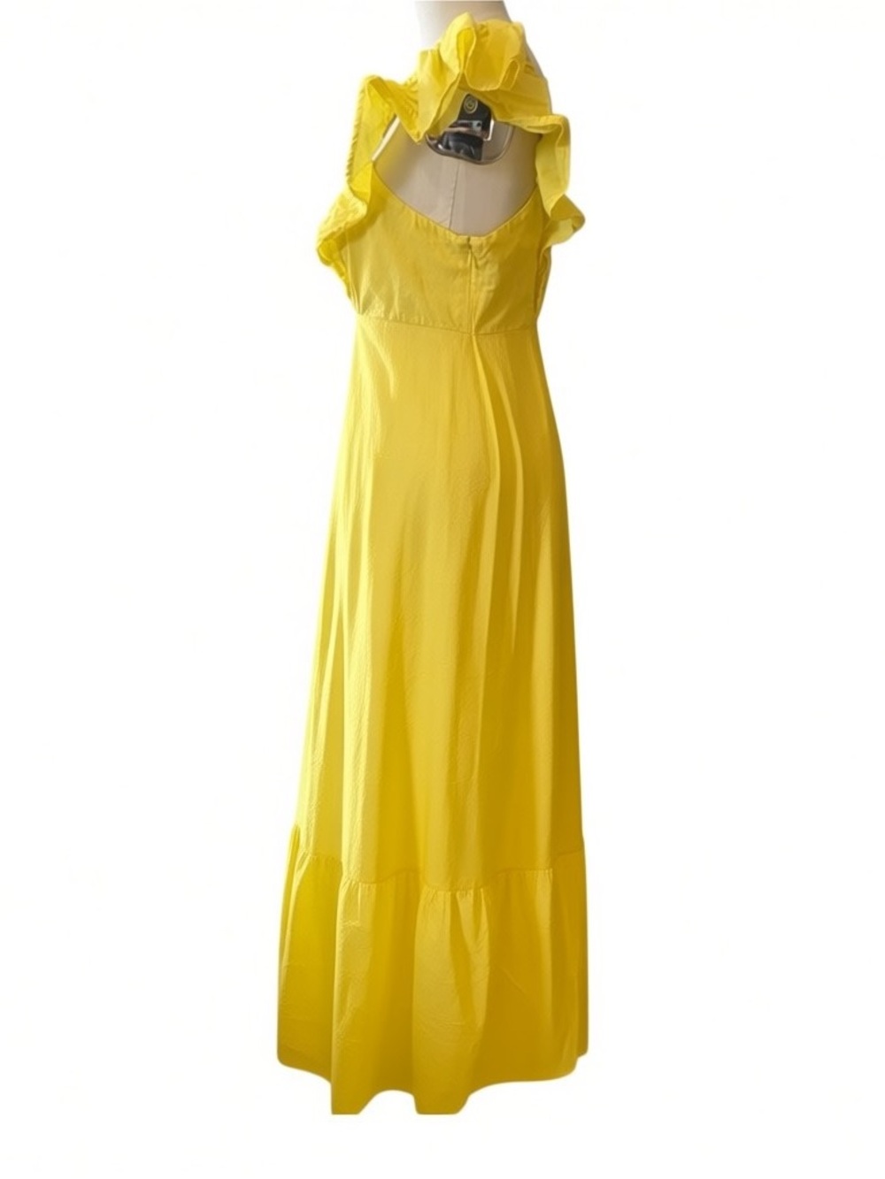 ❤️ Anthropologie x FARM Rio Yellow Ruffle Maxi Dress - Picture 6 of 13
